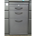 Grey 3 Drawer Lateral Filing Cabinet Pedestal, Locking